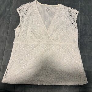 Cato White Y2K Lace Tank Top